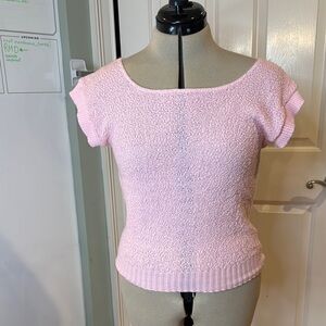 VINTAGE Pink Textured Knit lightweight sweater